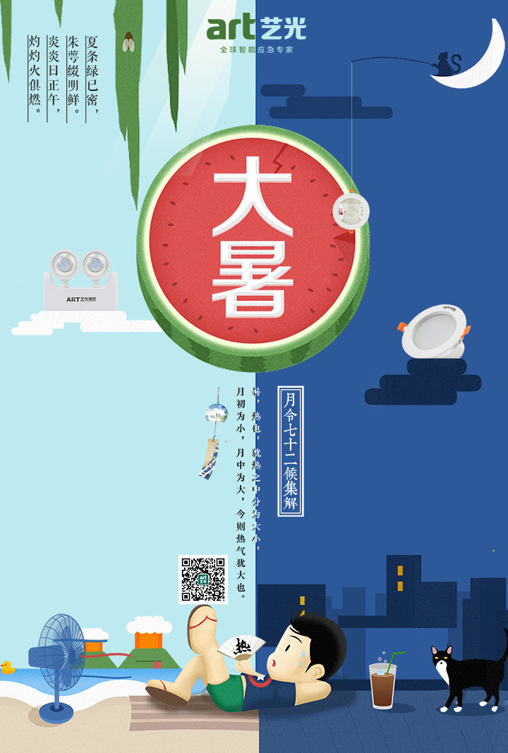 大暑，大暑，熱氣尤大也